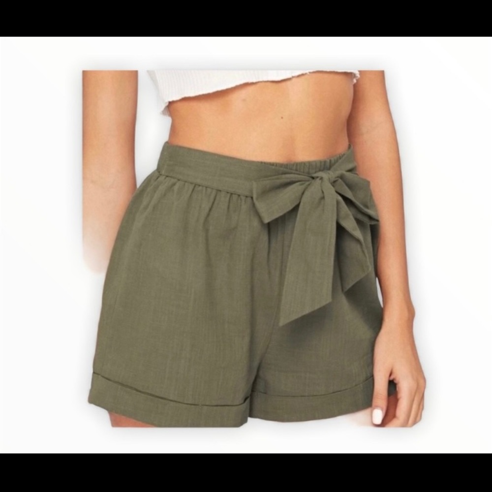 Greenish Brown Tie Shorts Sz S